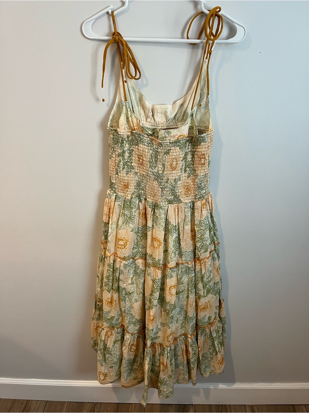 Free People Adriel Tie Strap Tiered Midi Dress Medium - Picture 5 of 7